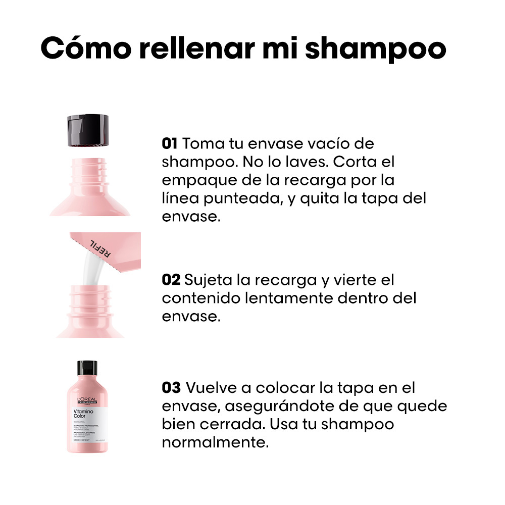SHAMPOO REFILL L'OR&Eacute;AL PROFESSIONNEL VITAMINO COLOR (REFILL DE SHAMPOO PARA CABELLO TE&Ntilde;IDO)